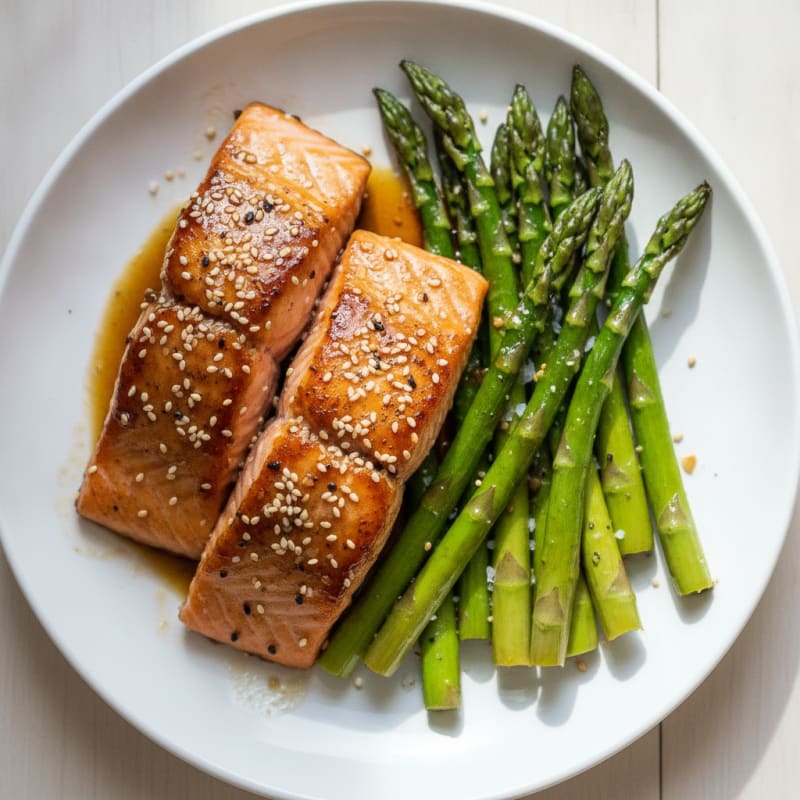 Teriyaki Glazed Salmon with Roasted Asparagus