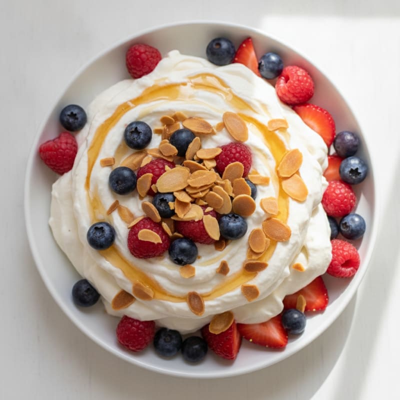 Greek Yogurt Protein Mousse with Mixed Berries