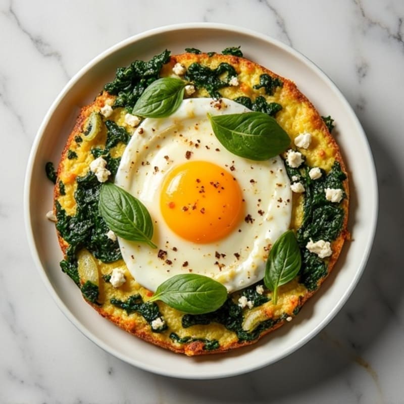 Fluffy Baked Egg and Spinach Frittata with Feta