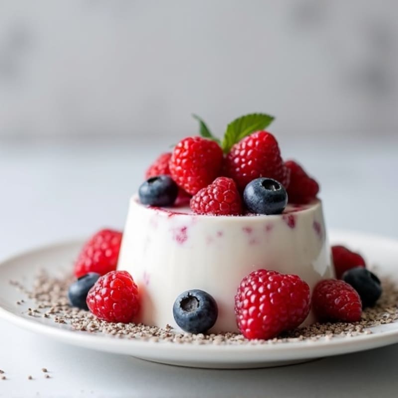 Greek Yogurt Protein Pudding with Mixed Berries