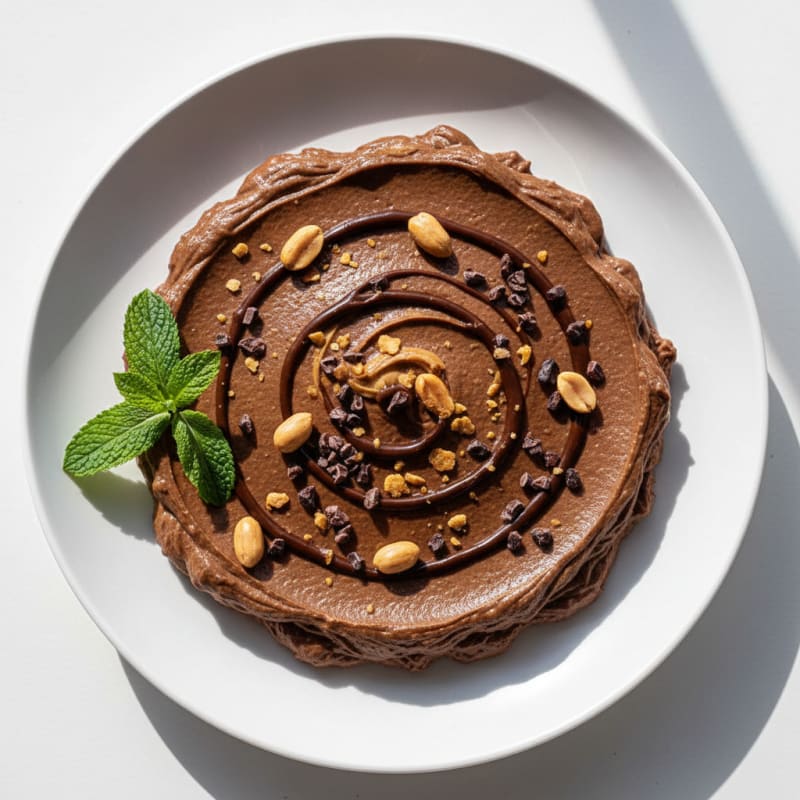 Creamy Vegan Protein Pudding with Peanut Butter and Cacao