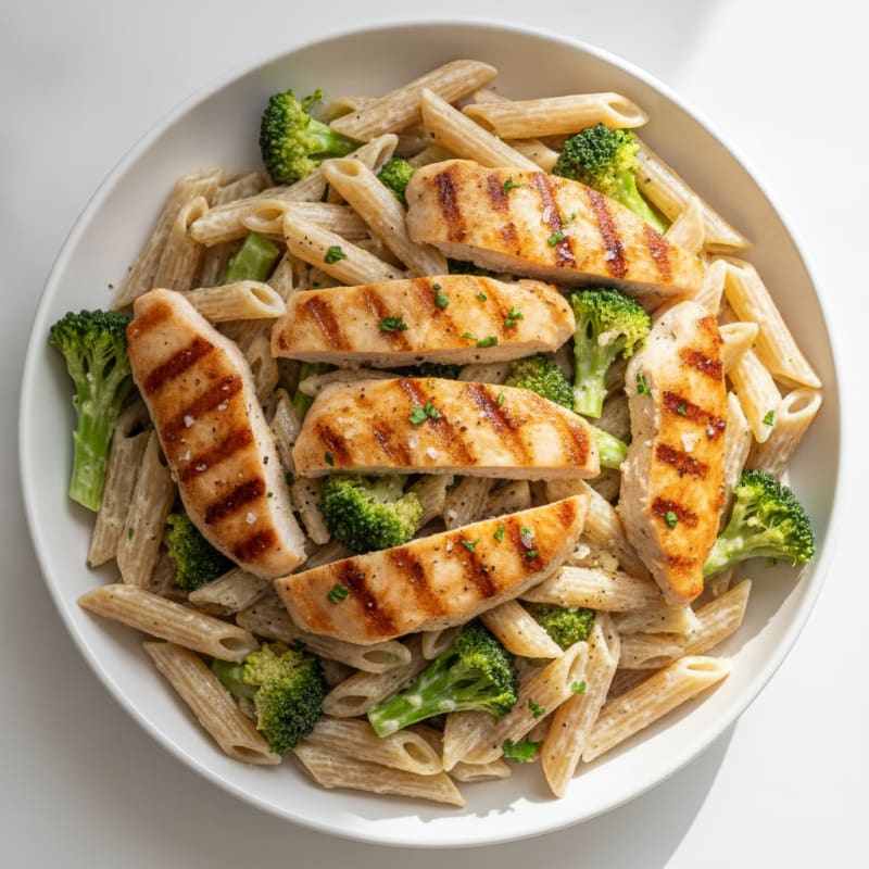 Clean Chicken Alfredo Pasta with Broccoli