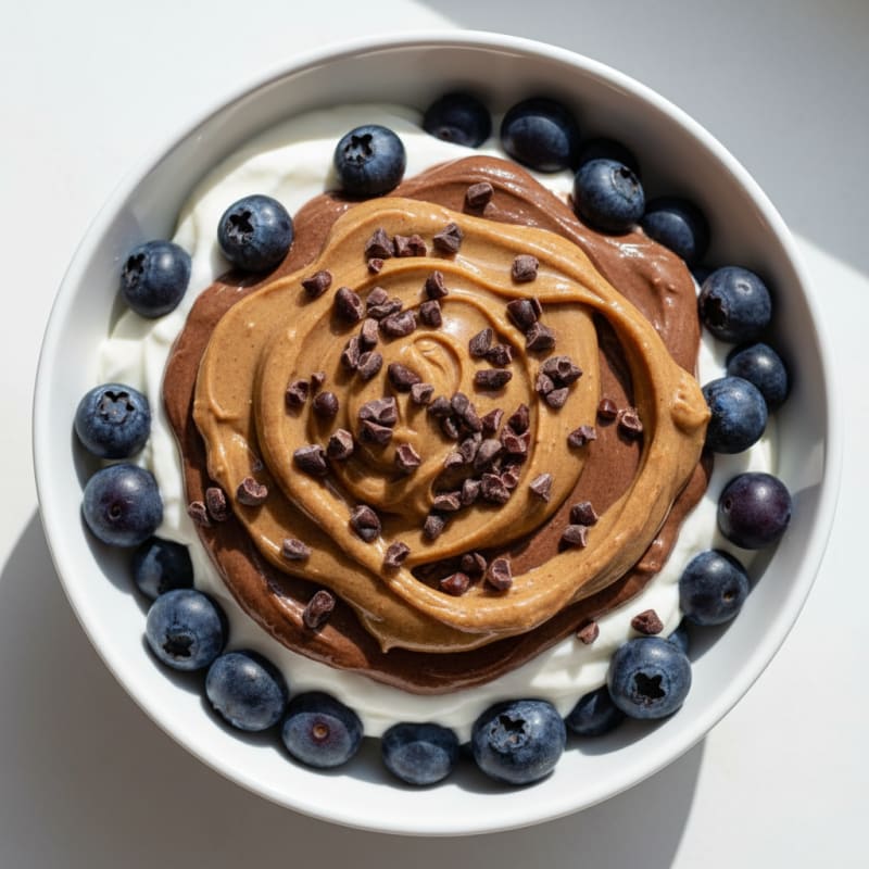 Greek Yogurt Parfait with Chocolate Protein and Almond Butter