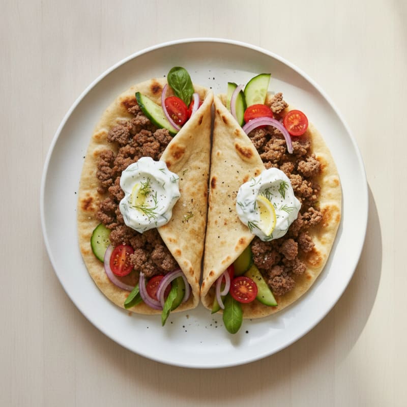 Ground Beef Naan Wraps