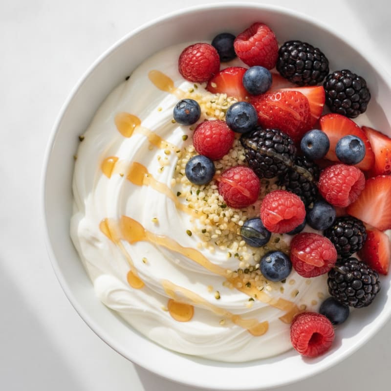 Creamy Greek Yogurt Protein Bowl with Mixed Berries