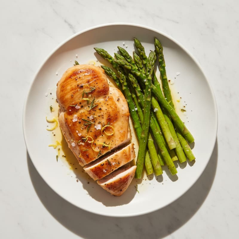 Lemon Herb Roasted Chicken with Asparagus