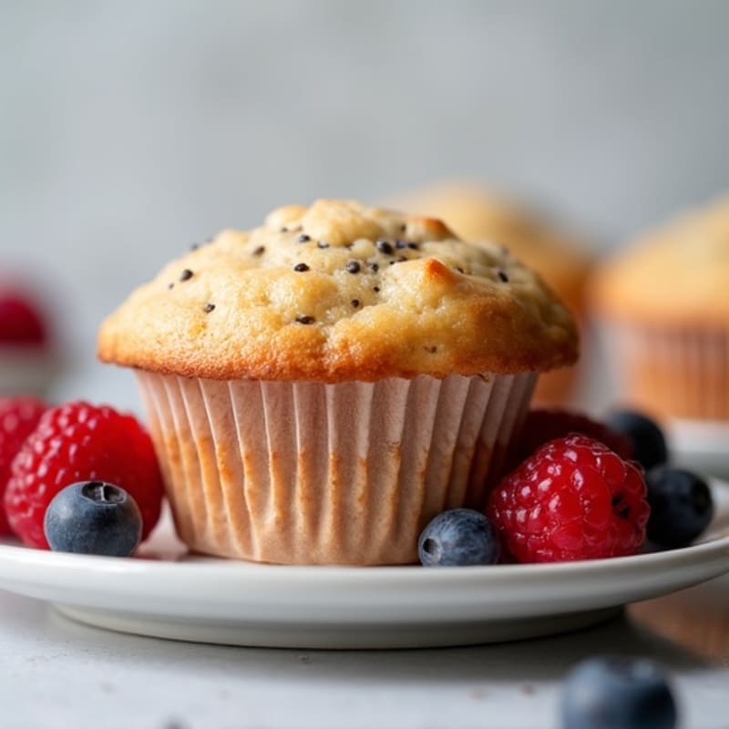 High-Protein Greek Yogurt Muffins with Mixed Berries