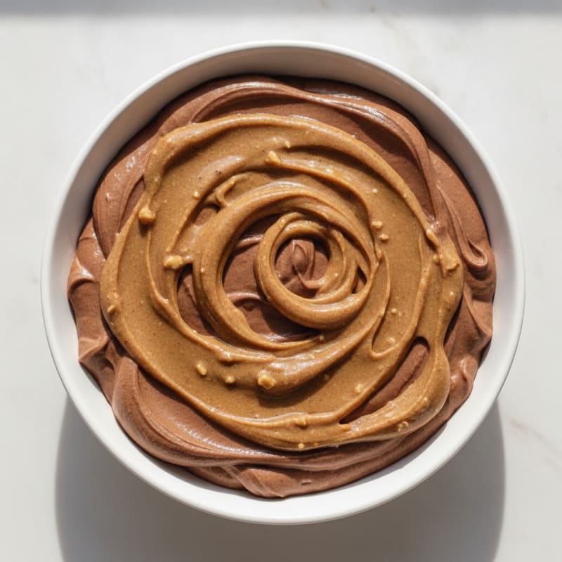 Chocolate Protein Greek Yogurt with Almond Butter Swirl