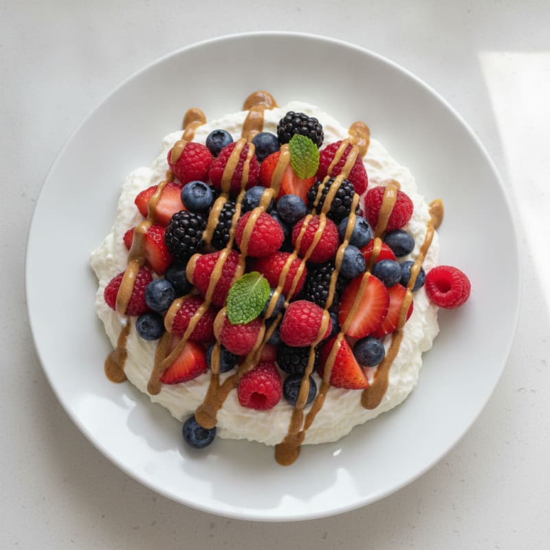 Silky Greek Yogurt Protein Mousse with Mixed Berries