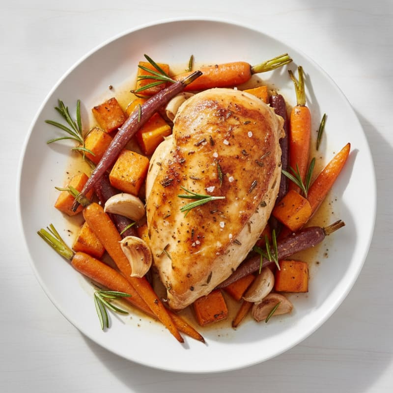 Garlic Herb Roasted Chicken with Root Vegetables