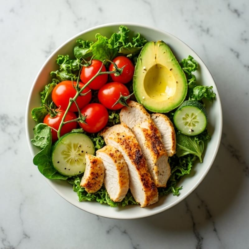 Crisp Greens and Creamy Avocado Salad Bowl