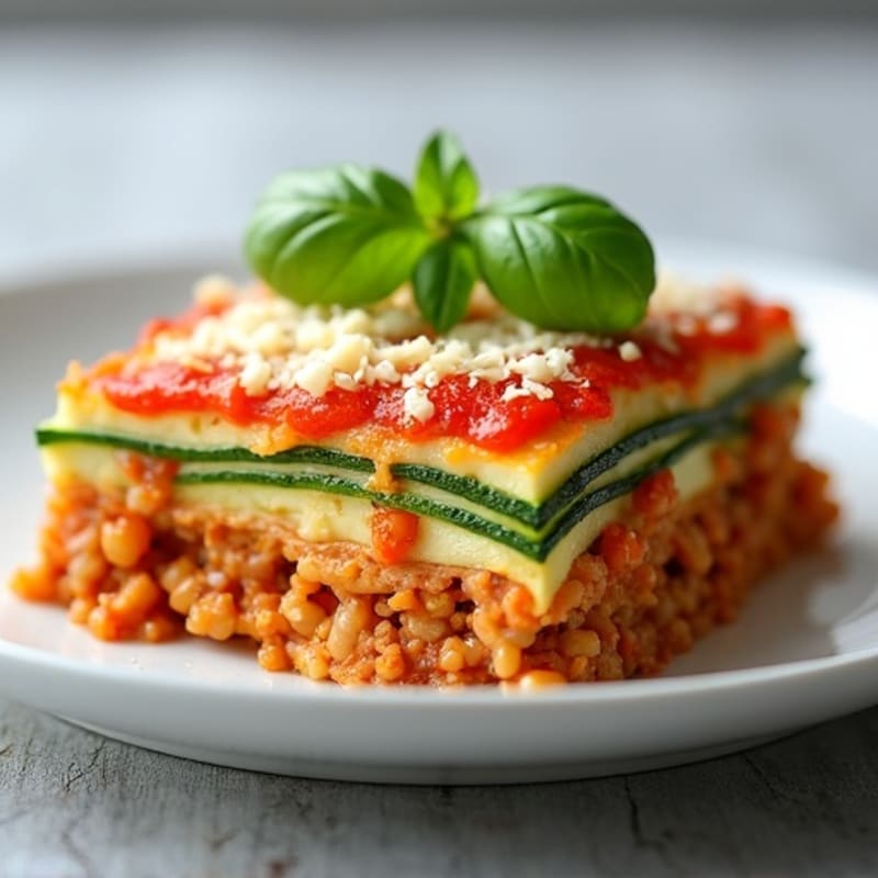 Baked Zucchini Lasagna with Lean Ground Turkey and Creamy Ricotta