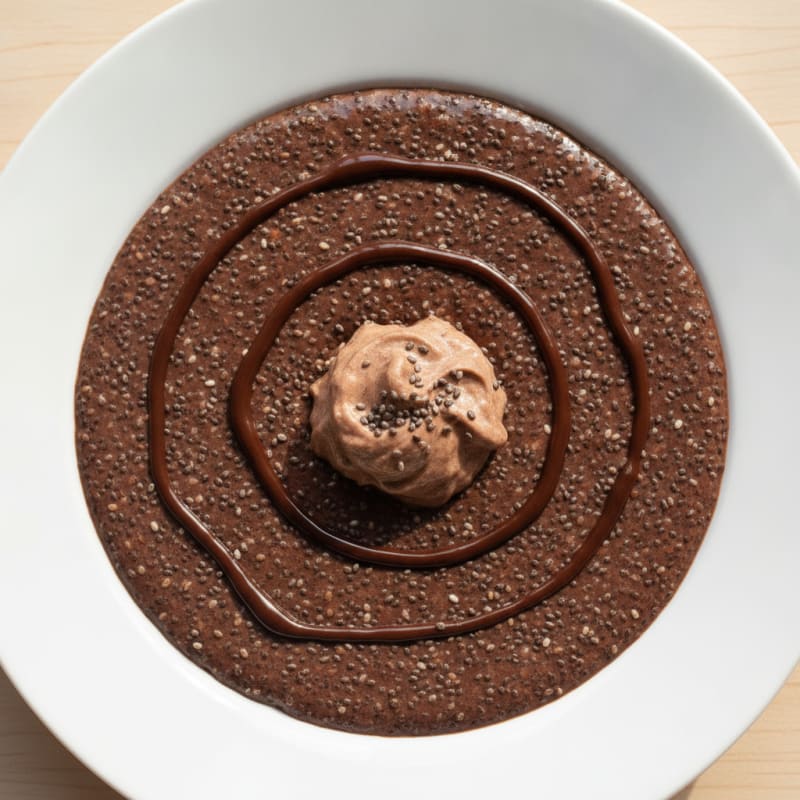 Silky Chocolate Protein Pudding with Chia Seeds