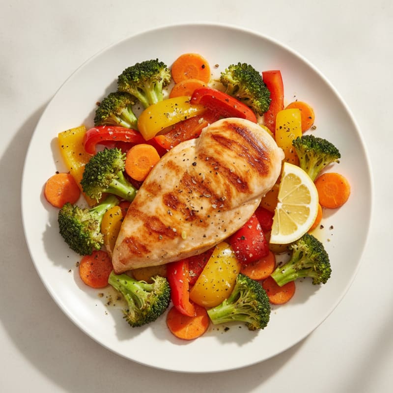 Pan-Seared Chicken with Roasted Vegetables