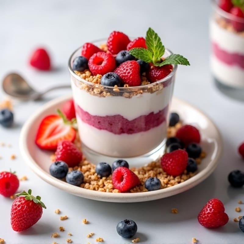 Greek Yogurt Protein Parfait with Mixed Berries
