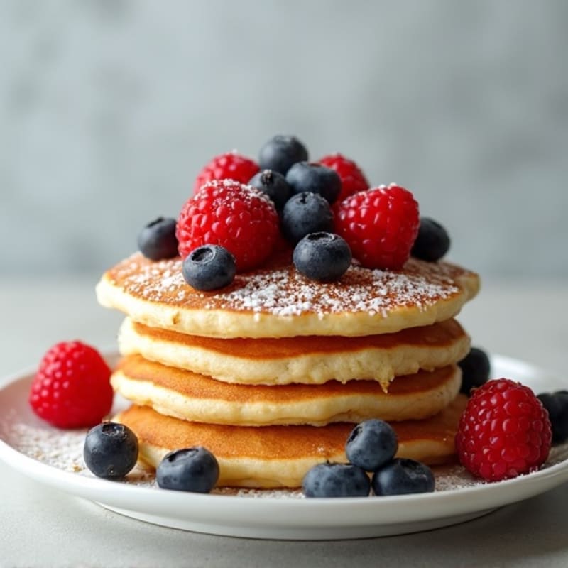 Fluffy Protein Pancakes with Fresh Berries