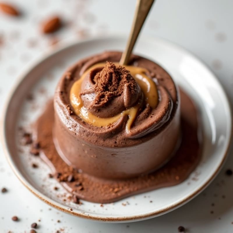 Silky Chocolate Protein Pudding with Almond Butter Swirl