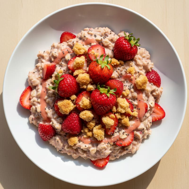 Creamy Strawberry Shortcake Overnight Oats