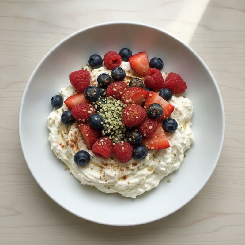 Silky Greek Yogurt Protein Bowl with Mixed Berries