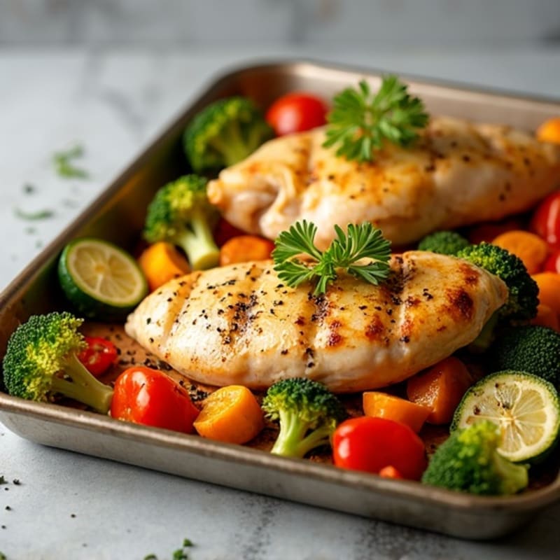 Sheet Pan Lemon Herb Chicken and Crispy Roasted Vegetables