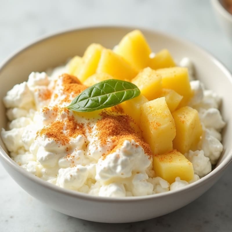 Cottage Cheese and Sliced Pineapple Protein Bowl
