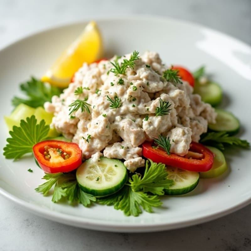 Creamy Lemon Herb Tuna Salad with Crisp Vegetables