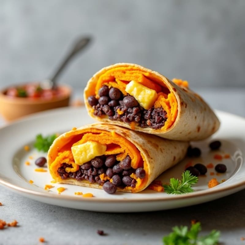 Protein-Packed Sweet Potato Black Bean Breakfast Burrito