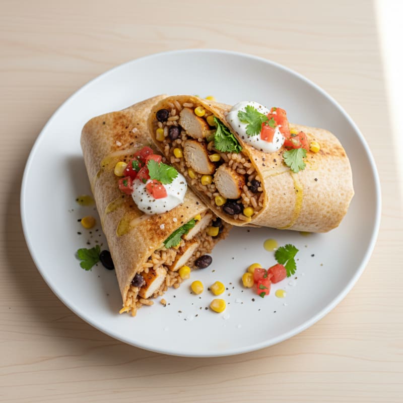 Chicken Burrito with Monterey Jack