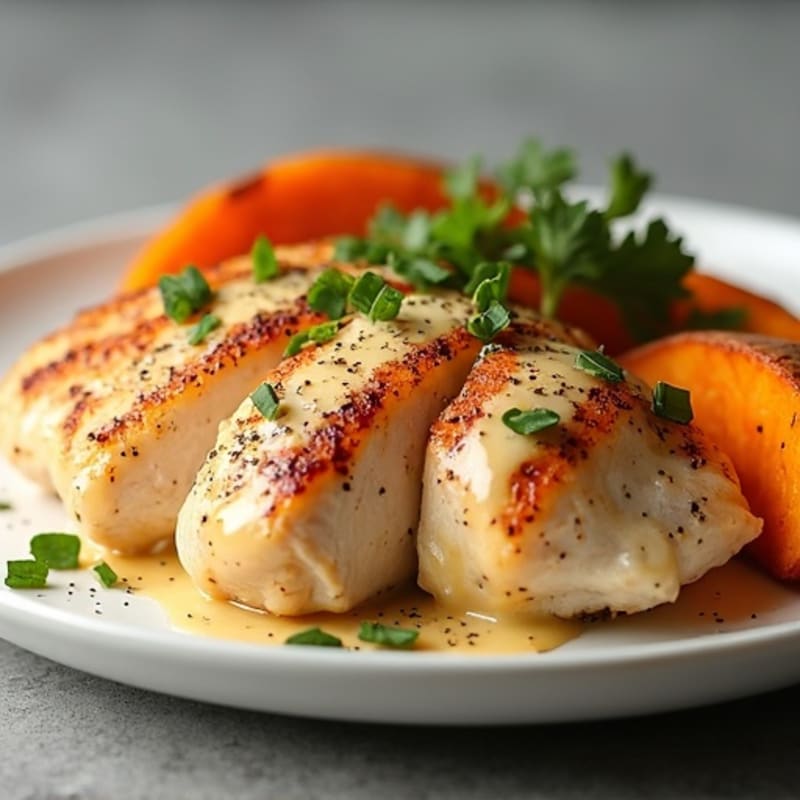 Spiced Roasted Chicken with Creamy Garlic Sauce