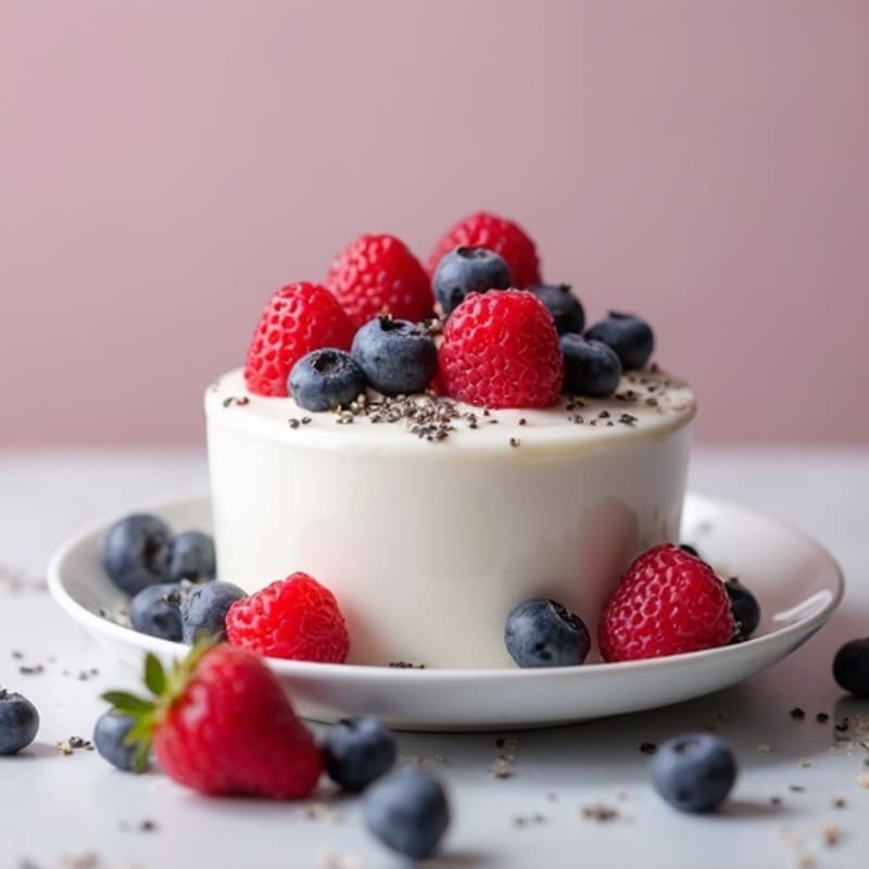 Silky Greek Yogurt Protein Mousse with Mixed Berries