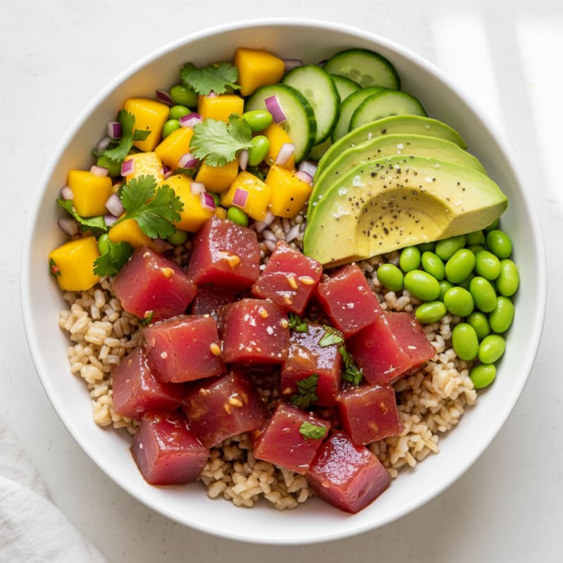 Ahi Tuna Poke Bowl with Tropical Salsa