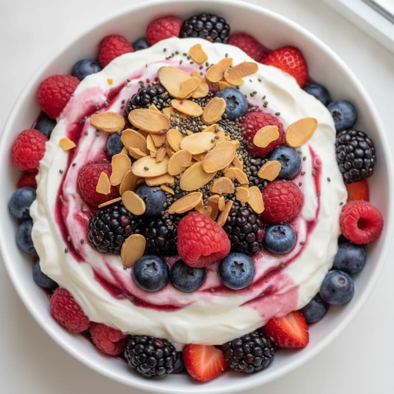 Creamy Greek Yogurt Protein Parfait with Mixed Berries