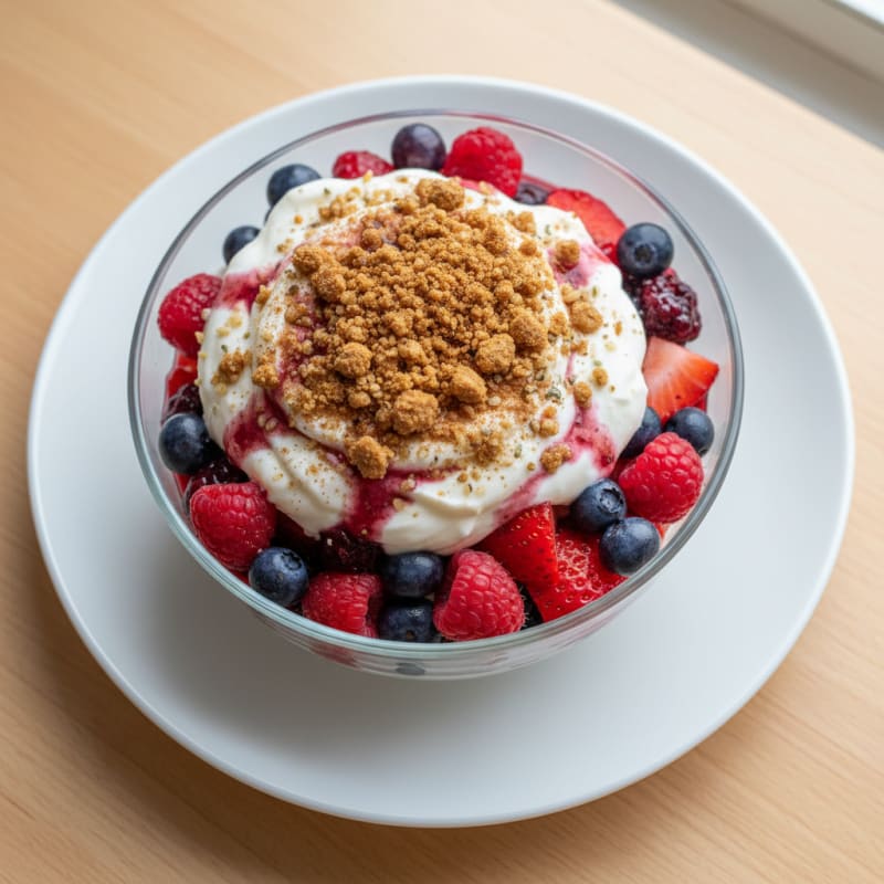 Greek Yogurt Protein Parfait with Mixed Berries