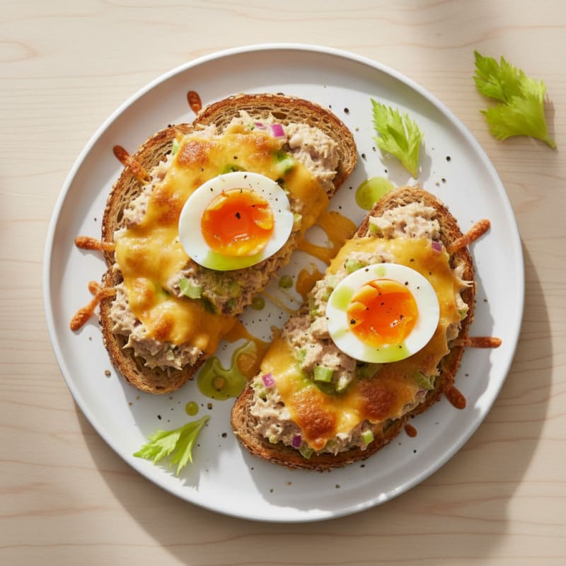 Tuna Melt Sandwich with Farm Eggs