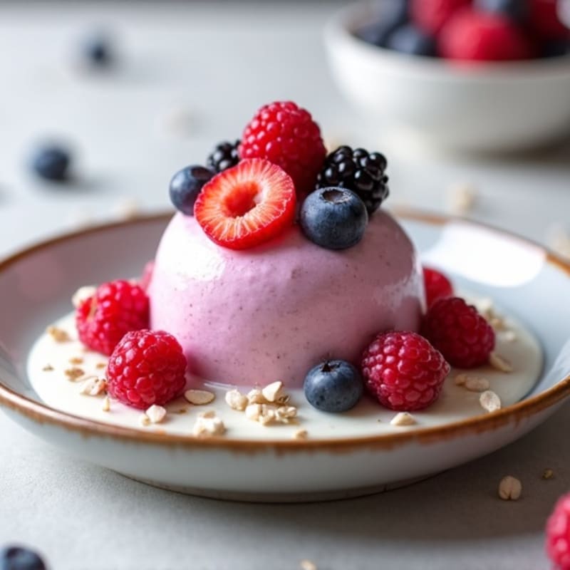 Silky Greek Yogurt Protein Mousse with Mixed Berries