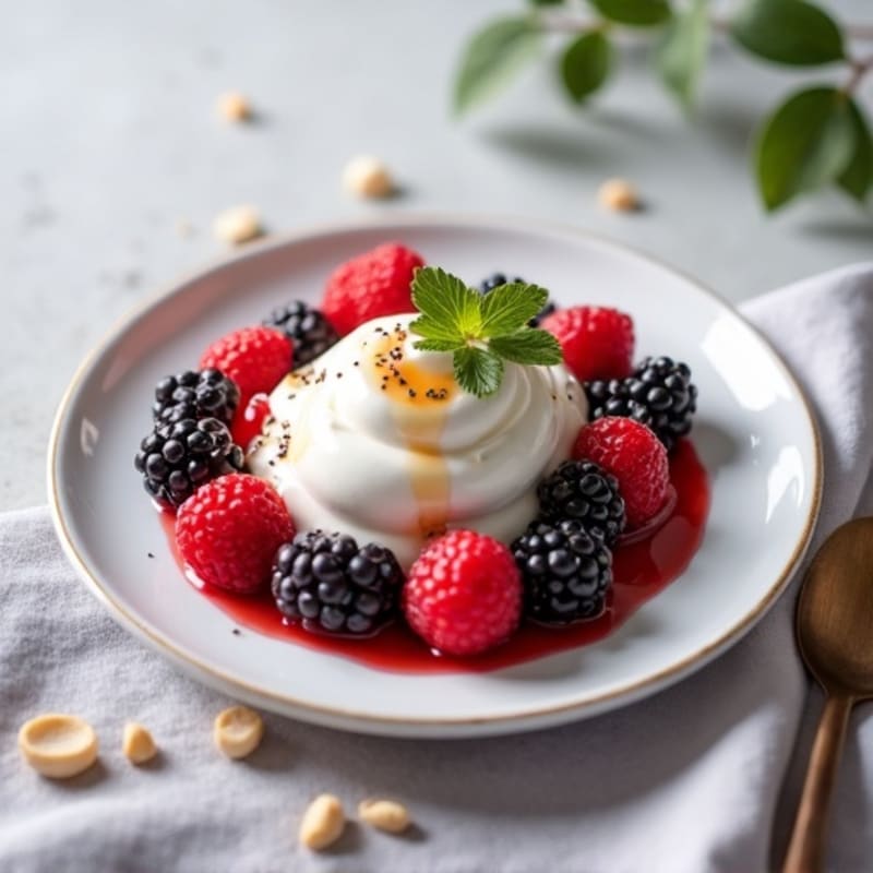 Silky Greek Yogurt with Mixed Berries and Chia Seeds