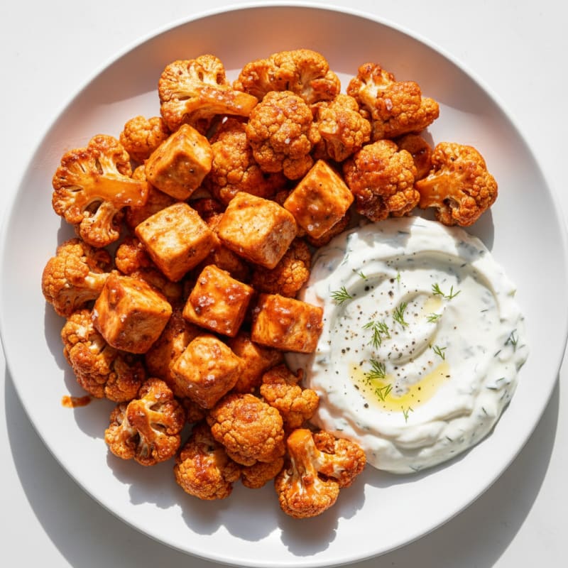 Buffalo Cauliflower Bites with Ranch Dip