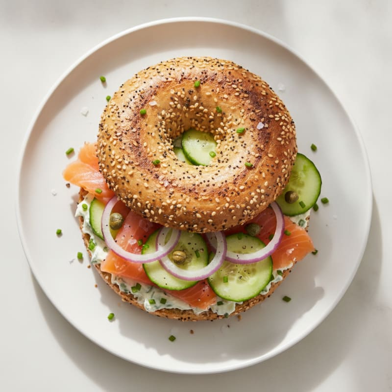Smoked Salmon Everything Bagel