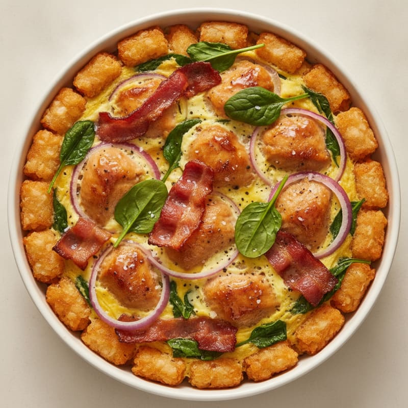 Sweet and Savory Chicken and Bacon Breakfast Casserole