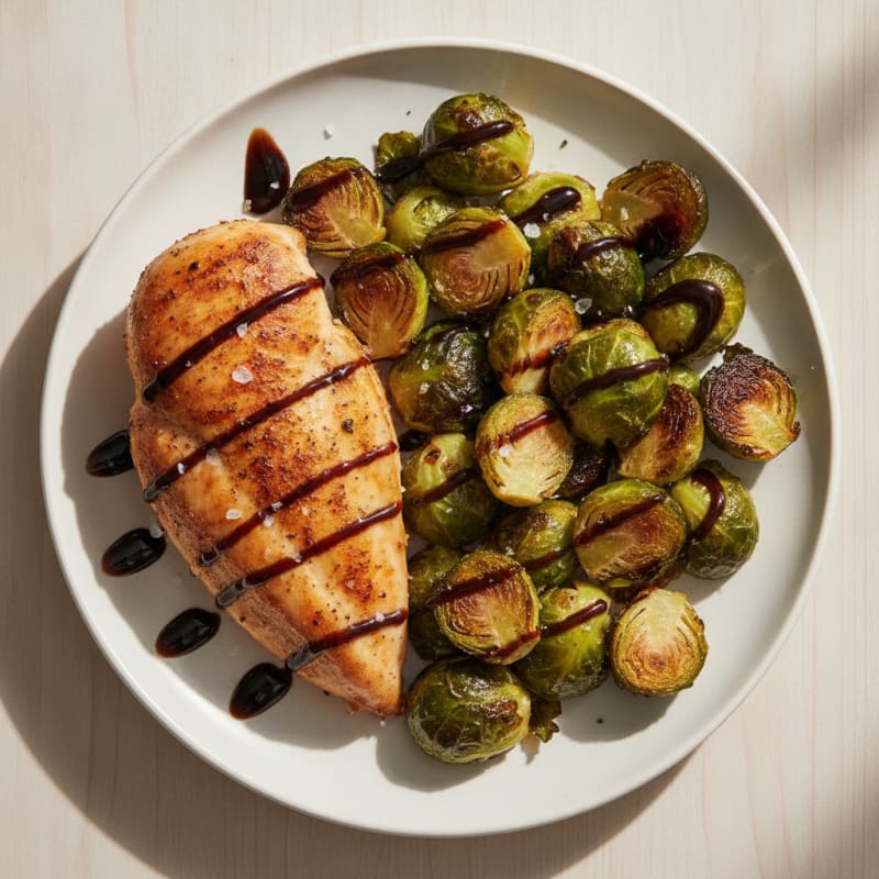 Baked Chicken Breast with Roasted Brussels Sprouts