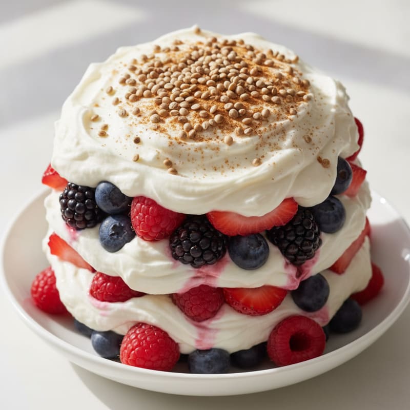 Greek Yogurt Protein Parfait with Mixed Berries