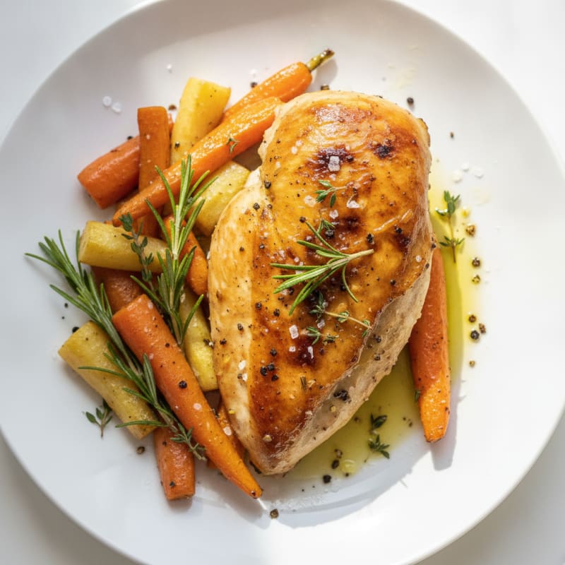 Garlic Herb Roasted Chicken with Root Vegetables