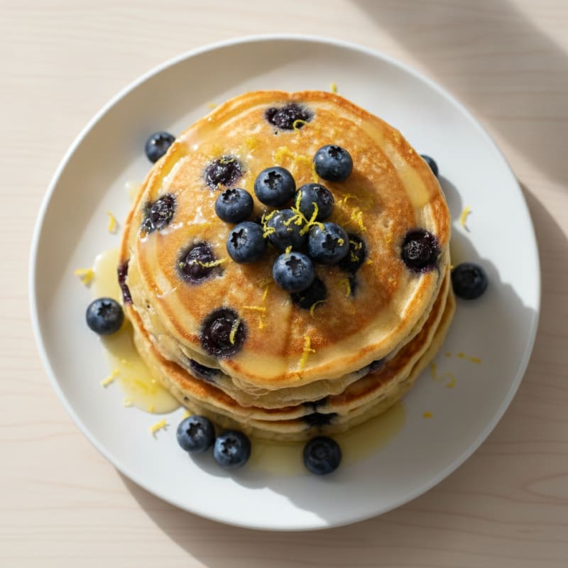 Blueberry Ricotta Pancakes with Lemon Zest