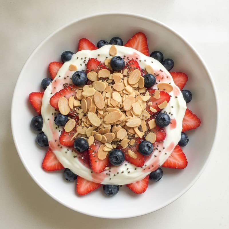 Greek Yogurt Protein Parfait with Berries and Almonds