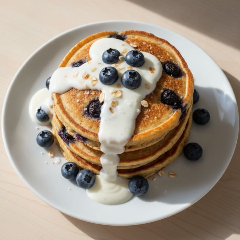 Fluffy Berry Protein Pancakes