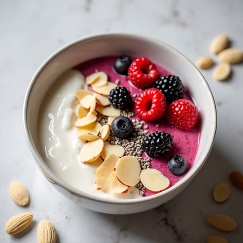 Silky Greek Yogurt Protein Pudding with Mixed Berries