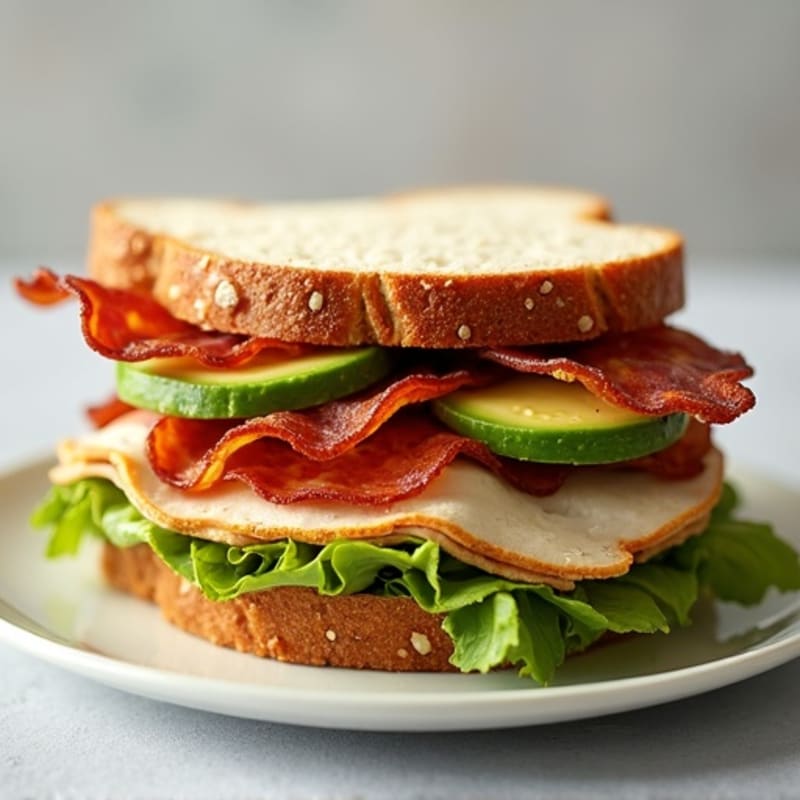 Avocado Crispy Turkey Bacon Whole Grain Sandwich