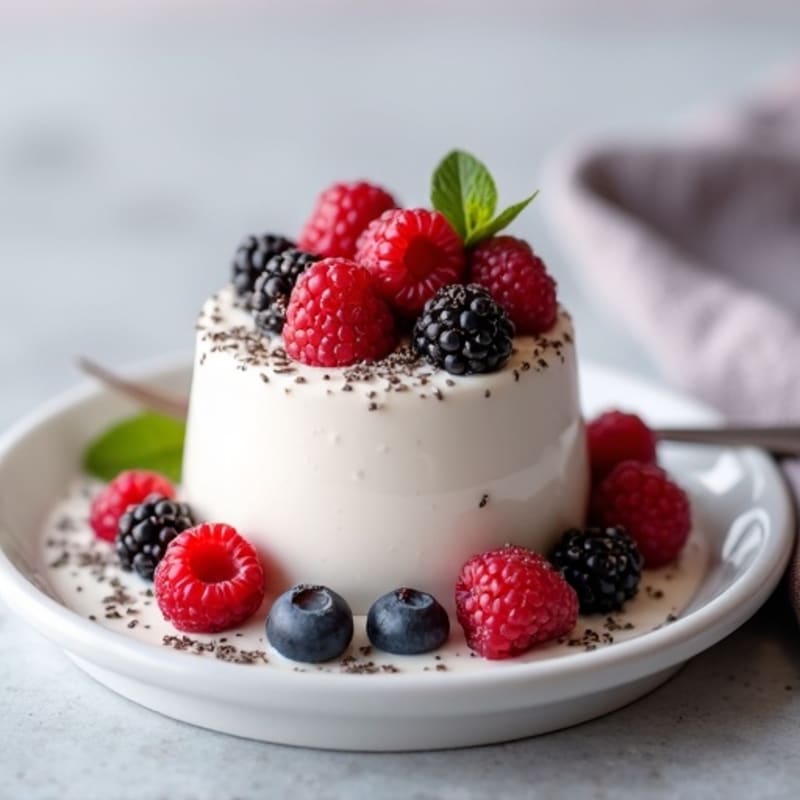 Greek Yogurt Protein Mousse with Mixed Berries