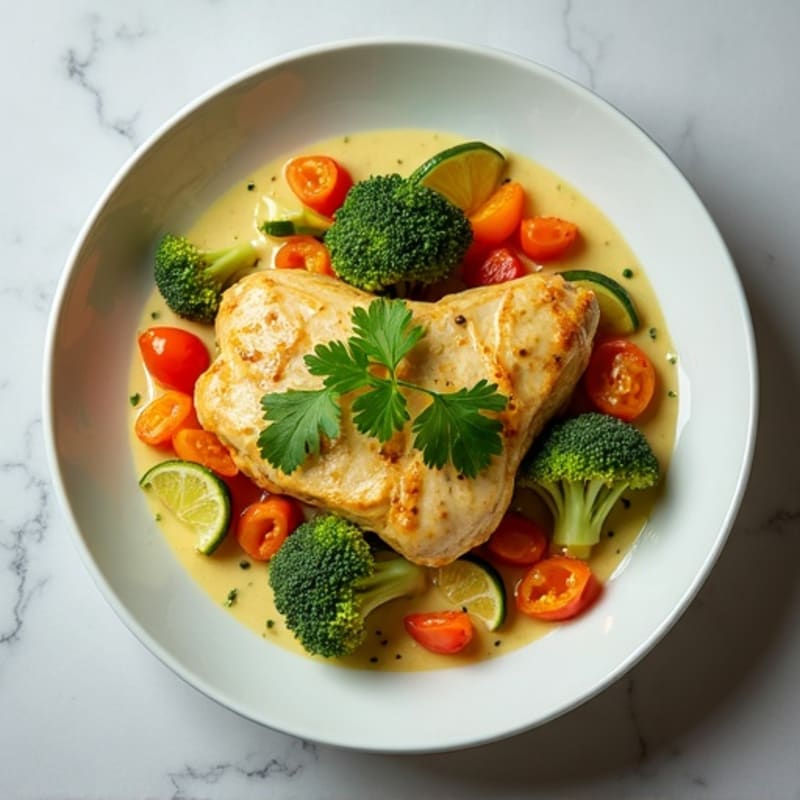 Creamy Coconut Chicken with Green Curry Vegetables
