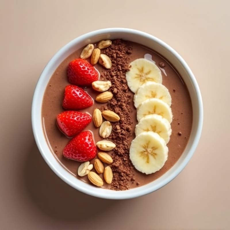 Creamy Peanut Butter Chocolate Protein Smoothie Bowl